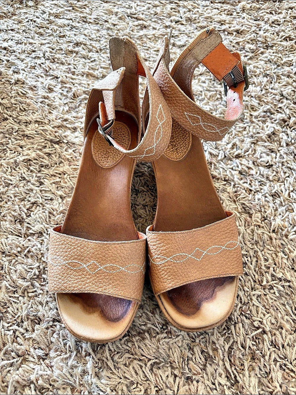Alegria Brown Wedge Sandals